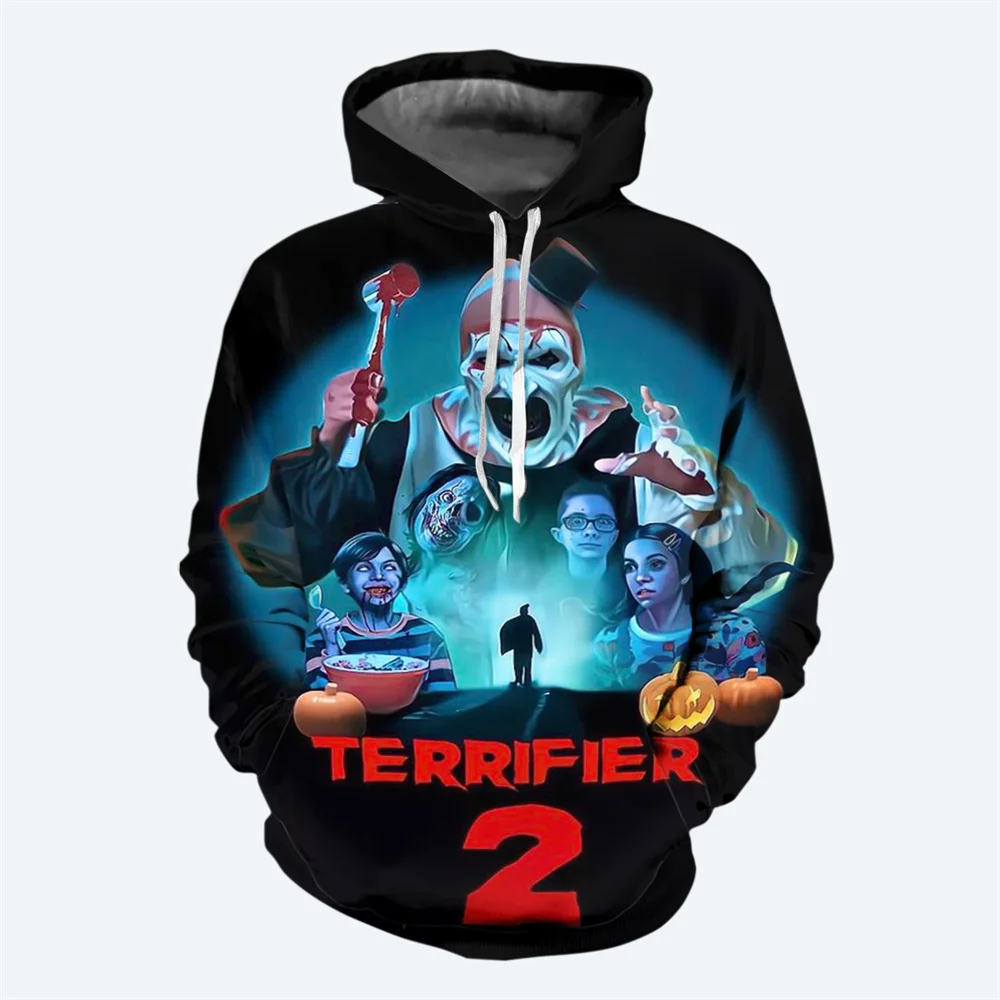 thumbnail image 1 of Sudadera con capucha para hombre de otoño e invierno con estampado 3D de película de terror, suéter con patrón de terror, moda urbana, hip-hop, sudaderas casuales para hombre, 1 of 4