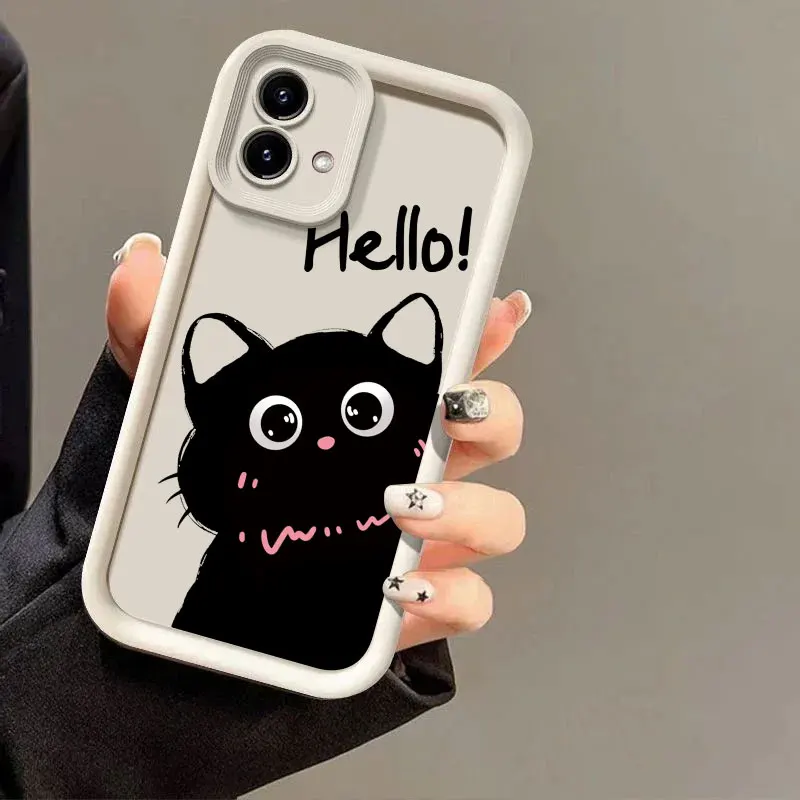 Charming Black Cat Soft Silicone Phone Case Cover