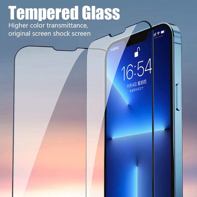 3PCS Tempered Glass for iPhone 15 14 13 12 11 Pro Max Mini Screen Protector for iPhone X XS Max XR 7 8 14 15 Plus SE 2020 Glass