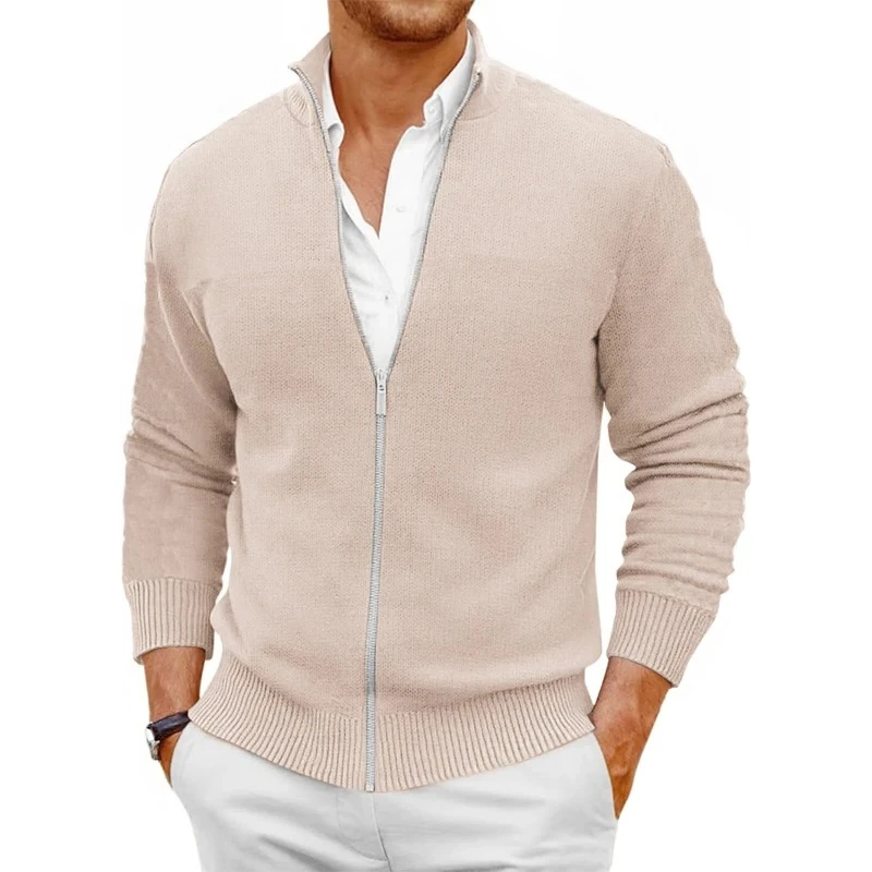 Animal Game Men's Zipper SweaterCoats Slim Fit Sweaters Stand Cold Blouse Knitwear Fall Winter Cardigan Jumper Warm Streetwear