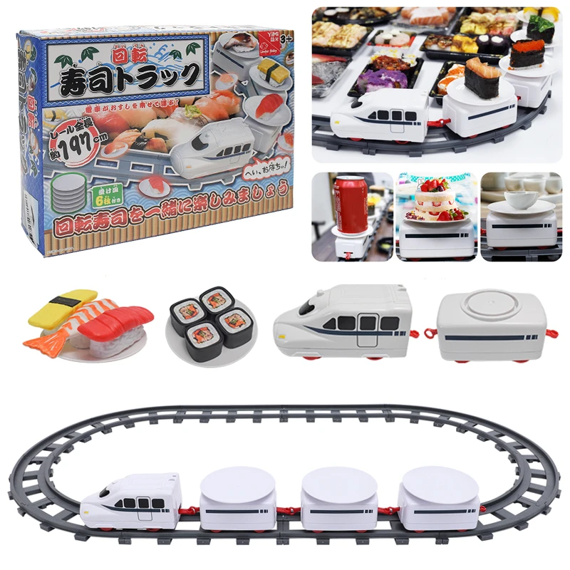 

Sushi Train Track Train Rotary Sushi Toy Electric Train Rotary Sushi Simula Revolving Car Ushi Children Electric Train for Girl