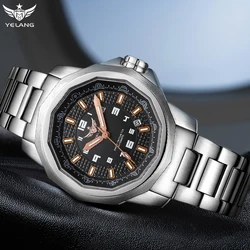 Yelang V1006 Polygonal Design Appearance Japanese 8215 Fully Automatic Mechanical Watch 44MM 10ATM Professional Diving