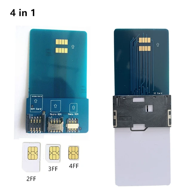 4 In1 SIM Card Converter To Smartcard IC Card Extension For Standard Micro SIM Card And Nano Sim Card Adapter Adaptor Kit 1