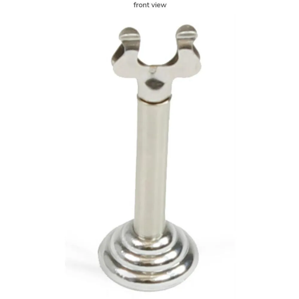 Table Number Place Card Clip Stand 3-1/8" Wedding Name Holder With Slide-in Clamp For Cardstock, Round Base-Silver