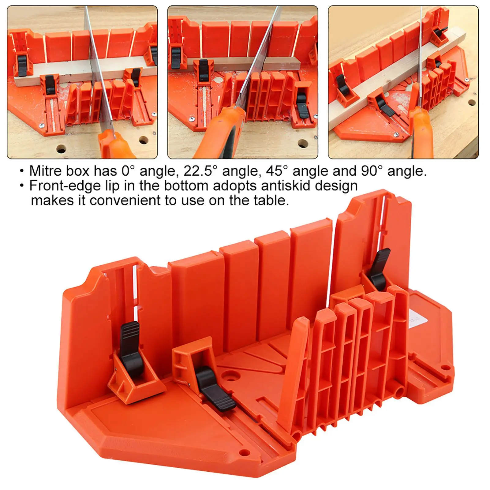 Mitre Box Wood Saw Mitre Box Saw Mitre Box Plastic Mitre Box Pruning Saw Wood Cutting Hand Saw Hardware Tool 14inch with Clamp 3