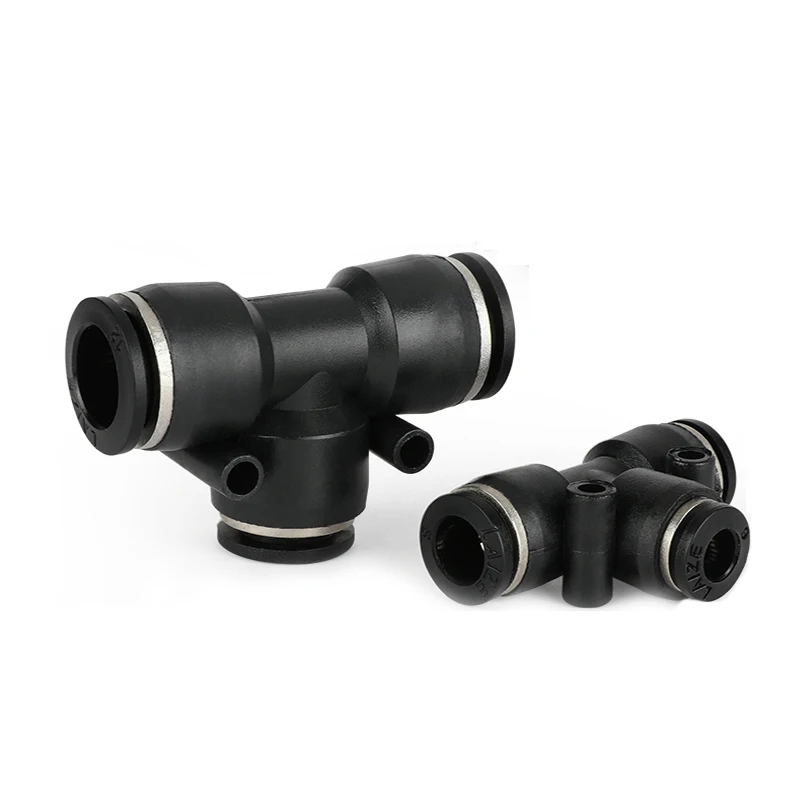 Air Pipe Hose Fitting Pneumatic Fitting Black PEG Three-Way Variable Diameter Quick Connector