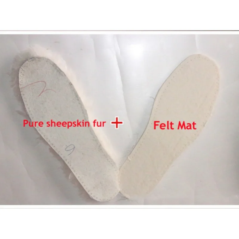 Real Fur Wool Insoles Men Women Warm Soft Thick Warm Cashmere Snow Boots Insoles Heated Sport Sneaker Shoes Accesories