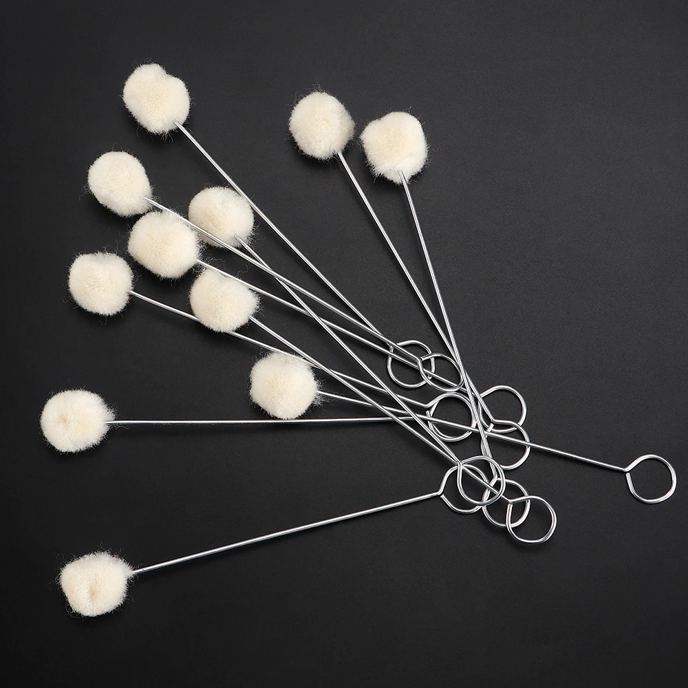 Leather Tools Leather Craft Tool Kit Leather Craft Tools Leather Craft Tool 20pcs Wool Daubers Leather Dye Tool with Metal Handle Leathercraft Dye Applicator Brush DIY Leather Craft Glue Spreading Tools
