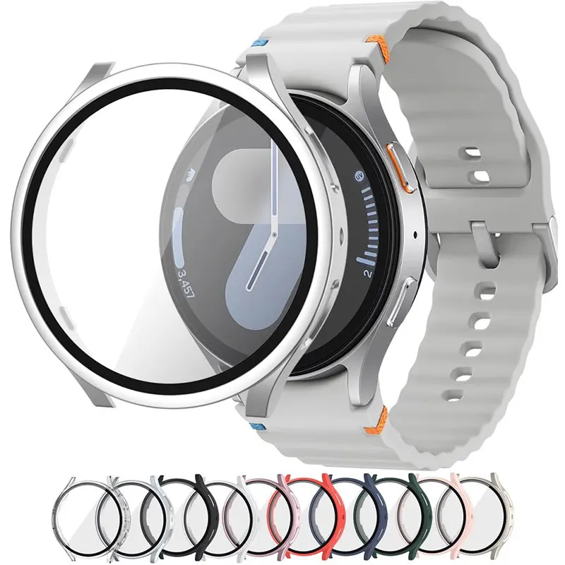 Tempered Glass Case for Samsung Galaxy Watch 7/6/5/4 44mm 40mm Full PC bumper screen protector Galaxy watch FE Accessories
