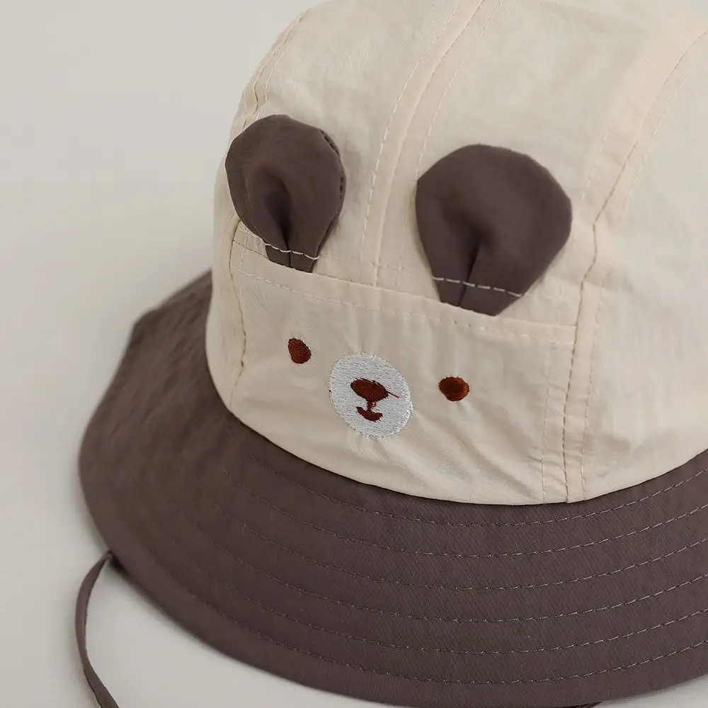 Korean Cute Ear Baby Bucket Cap Quick Dry Cartoon Animal Boys Girls Sunhat Summer Thin Fisherman Caps 6-24Month