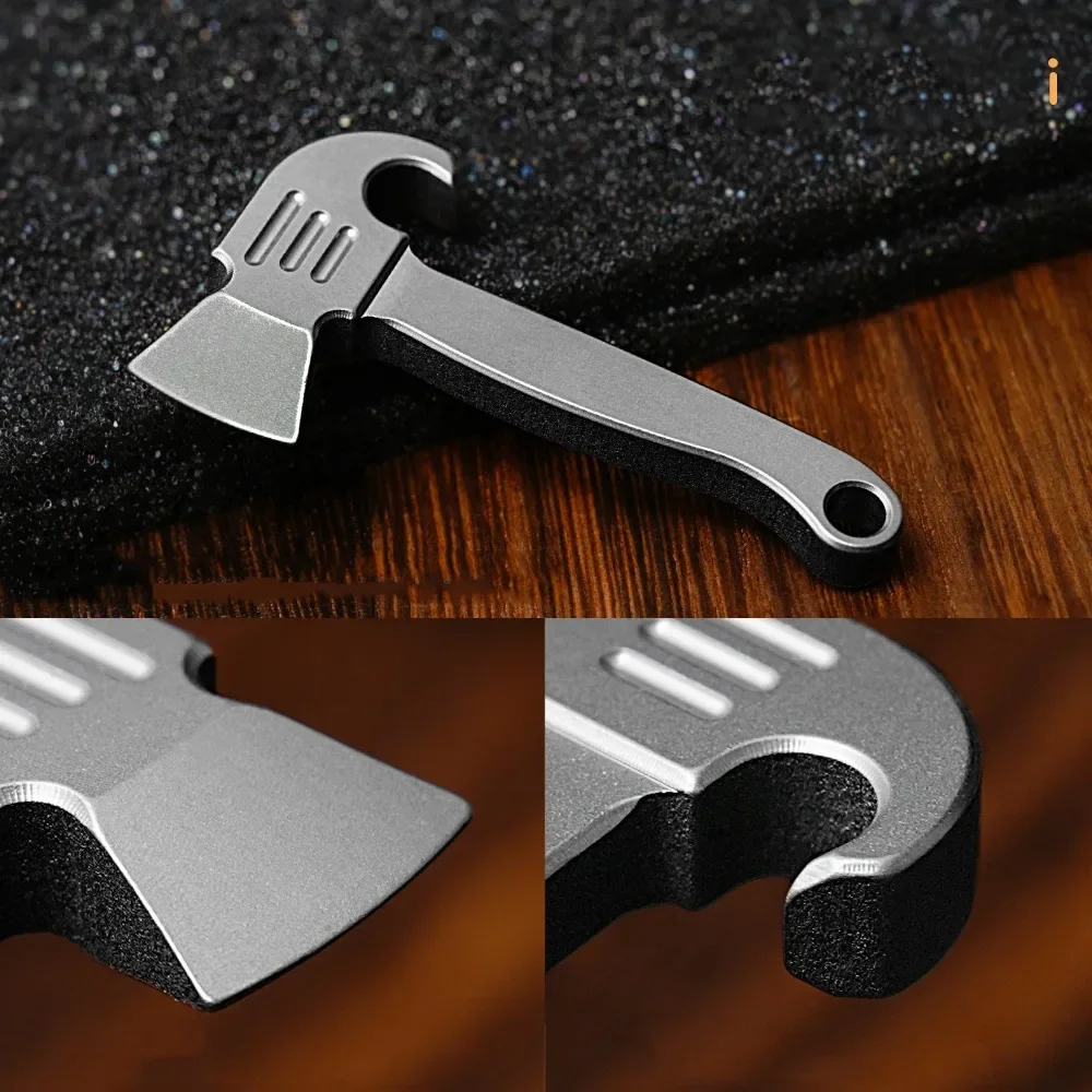 Mini titanium alloy pendant pry bar keychain pendant EDC multifunctional courier tool bottle opener 3