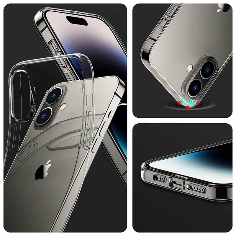 Silicone Soft TPU Phone Case For iPhone 16 15 14 13 12 11 Pro Max XR XS Max phone case iphone case phone protector cover