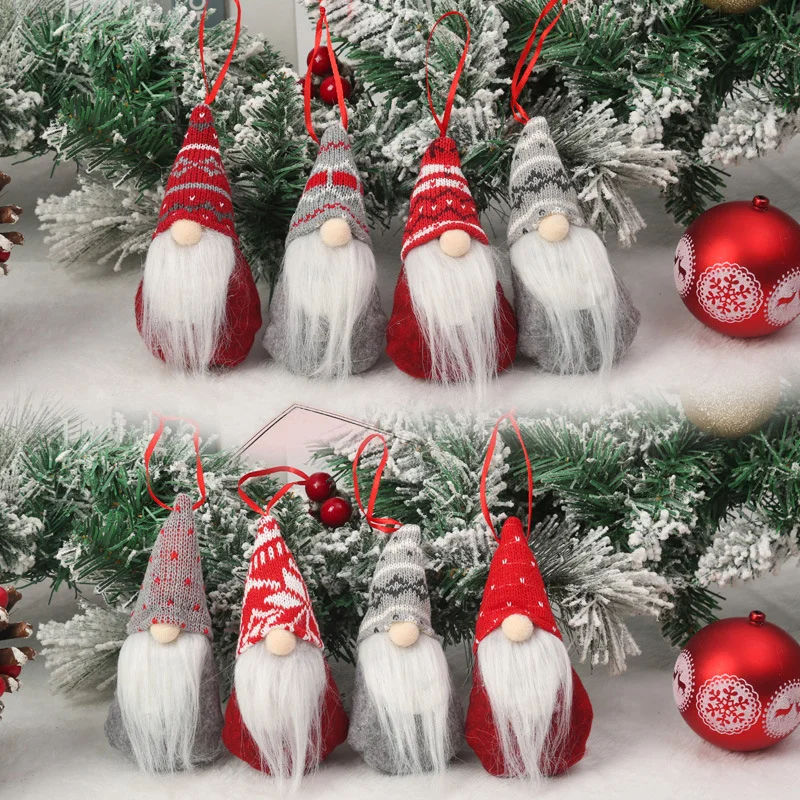 Red Hat Gnome Santa Christmas Decorations for Home