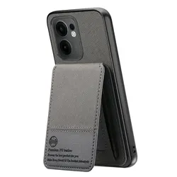 Luxury Leather Card RFID Back Phone Case for OPPO Reno 16c (GRAY)