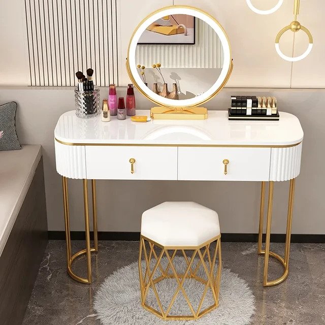 Makeup Lacquer Dressing Table Box Mirrors Drawer Toiletries Dressing Table  Cabinets Living Room Tocador Maquillaje Decoration - AliExpress