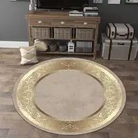European Style Luxury round Carpet Home Decoration Living Room Non-slip Large Rugs Bedroom Cloakroom Short Velvet Floor Mats 1