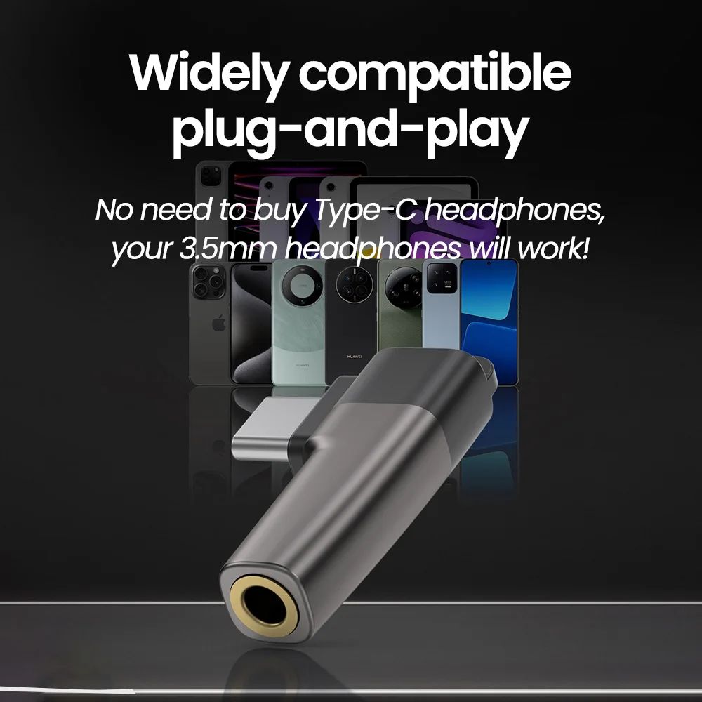 Elough Type-c to 3.5mm earphone Mini adapter Audio Adapter To 3.5mm Headphone Jack converter for iphone 16 Samsung converter type c to 3.5mm adapter usb to 3.5mm adapter
