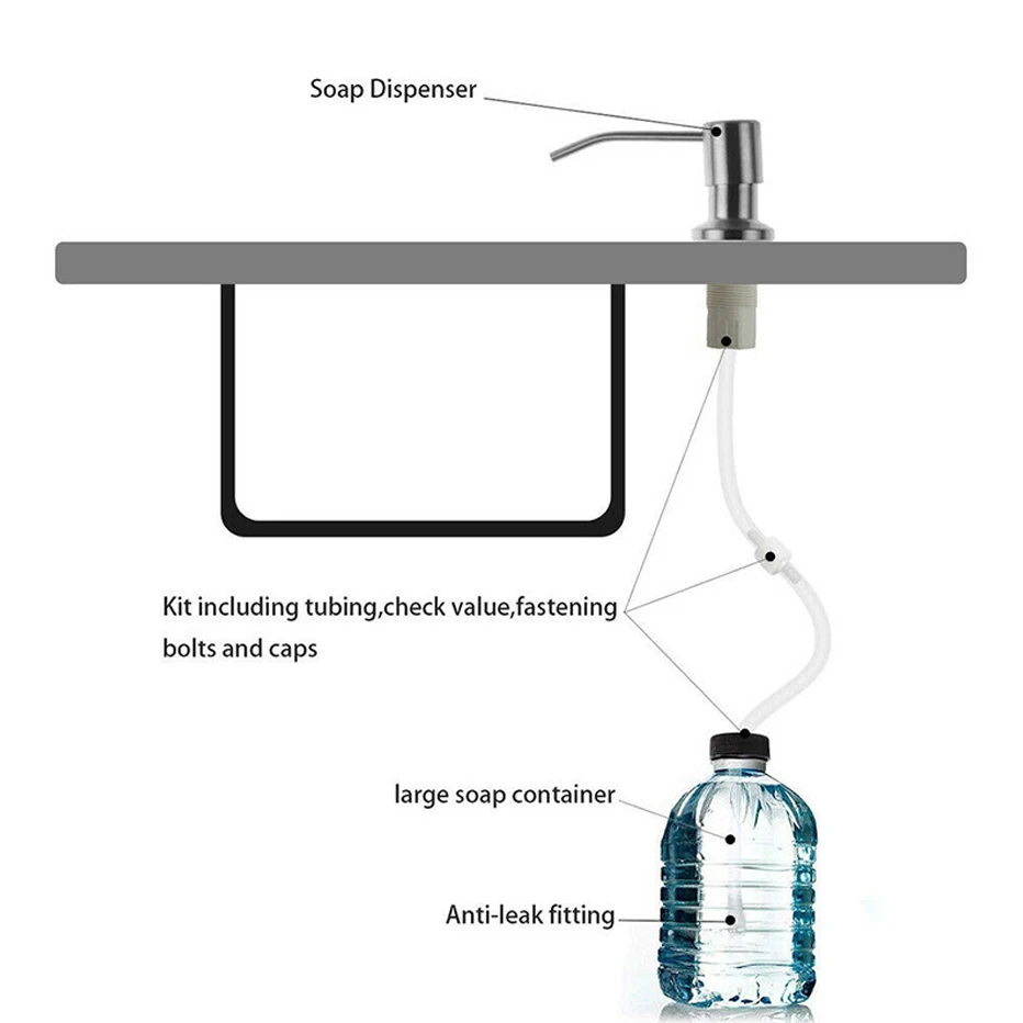 Soap Dispenser Kitchen Liquid Soap Dispenser Pumps Kitchen Bathroom Soap Dispenser Sink Bottle