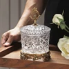 Brass Candy Jar French Crystal Transparent Glass Storage Box Hand-carved Exquisite Sugar Jar Livingroom Home Decor Ornaments 1