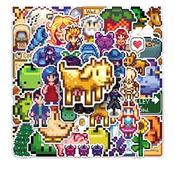 50PCS Cartoon Pixel Art Game Stickers - Waterproof DIY Decorative Stickers for Phones, Notebooks, and Skateboards (50pcs)