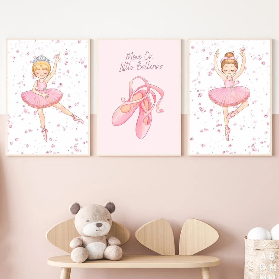 Pink Nursery Custom Girl Name Posters And Print Ballet Princess