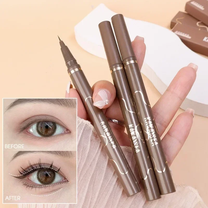 Waterproof Quick Dry Matte Liquid Eyeliner Pen Makeup Lasting Smooth Black Brown Lying Silkworm Lower Eyelash Pencil Cosmetics