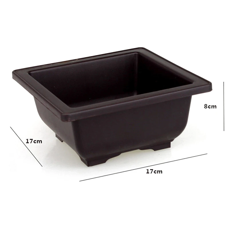 1Pc Flower Pot Imitation Plastic Balcony Square Pots Flower Bonsai Bowl Nursery Basin Planter Imitation Rectangle 