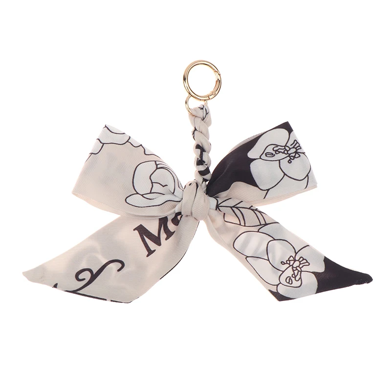 Koreanische Weiche Seide Schal Schlüsselring Elegante Band Bowknot Schlüsselbund Auto Schlüssel Halter Frauen Tasche Charme Schlüssel Zubehör Für Mädchen Geschenke – Detail 14