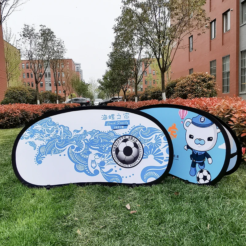 Pop Up Banner Free Design Graphic Printing Display Outdoor Advertising Oval Vertical Bean-Shape A Frame Sports Promotion