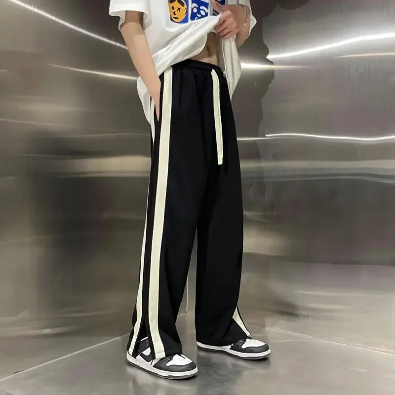 

New Men's Tops Pants Sweatpants Patchwork Wide Leg Pants Korean Loose Casual Pants Streetwear Sport Trousers Men's Clothing