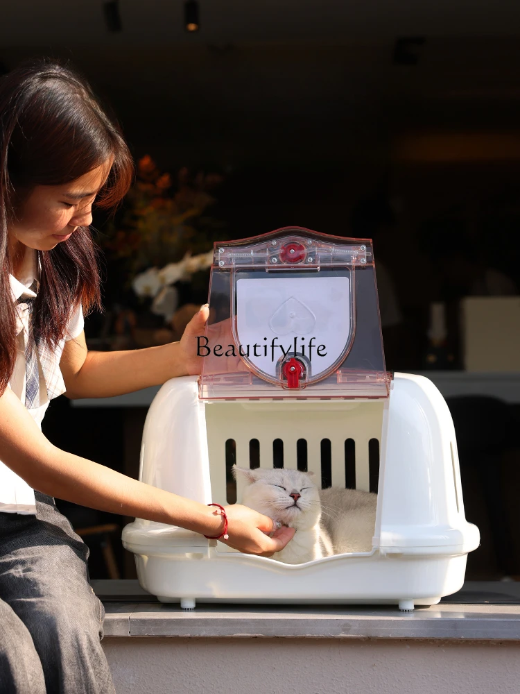 

Cute Portable Outdoor Cat Box Car Anti-Stress Large Space Cat Dog Cage Pet Bag
