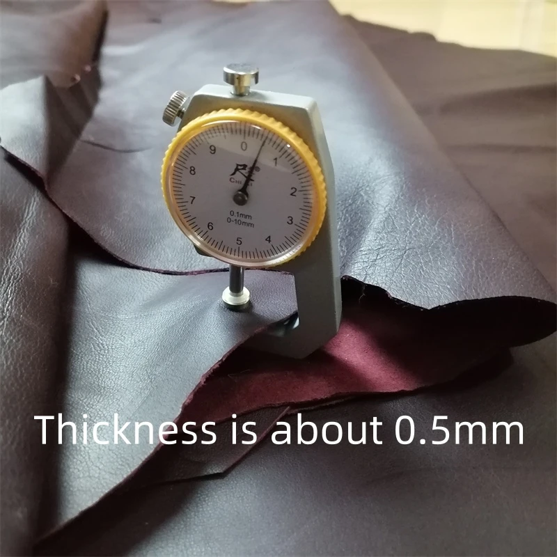 딥 데이트 레드 양가죽 가죽, 0.5mm 진짜 가죽 원단, 첫 번째 피부 레이어 수제 DIY 가죽 스커트 가죽 장갑