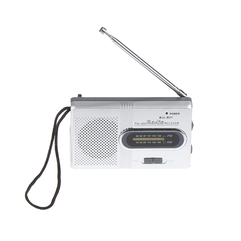 1Pc 휴대용 미니 라디오 핸드헬드 AM FM 음악 플레이어 스피커 텔레스코픽 안테나가 있는 야외 스테레오 라디오'