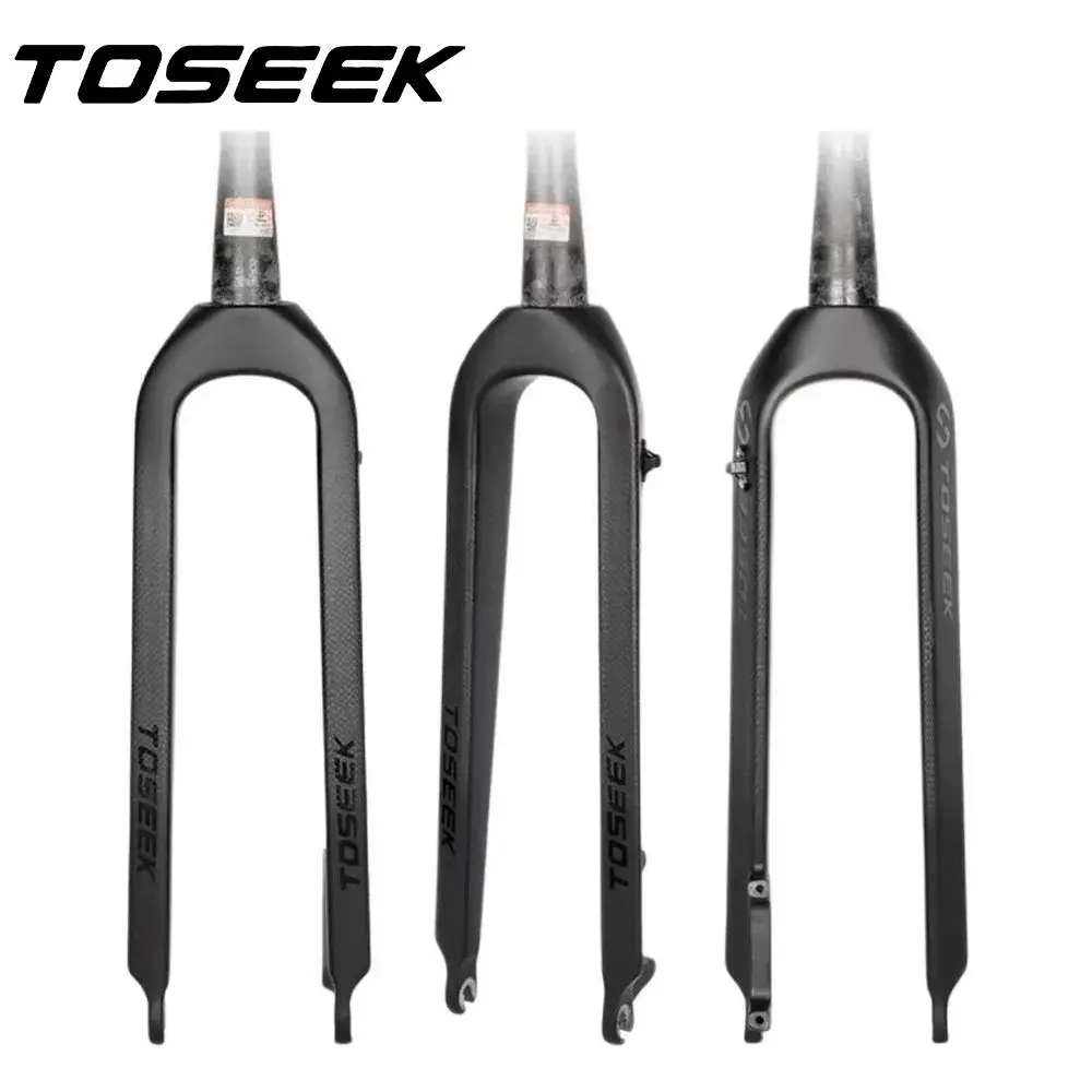 

TOSEEK Carbon Fiber Fork MTB Bicycle Front Forks Mountain Bike Parts Disc Brake 160mm Tapered Tube 1-1/8"-1-1/2"