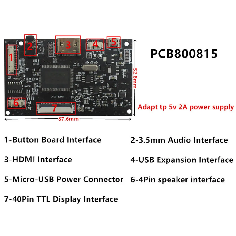Mini Monitor Pc Display LCD IPS Da 8 Pollici 4:3 Con Scheda Controller HDMI VGA AV - Perfetto Per Progetti Fai Da Te Schermo IPS 4:3 HDMI VGA