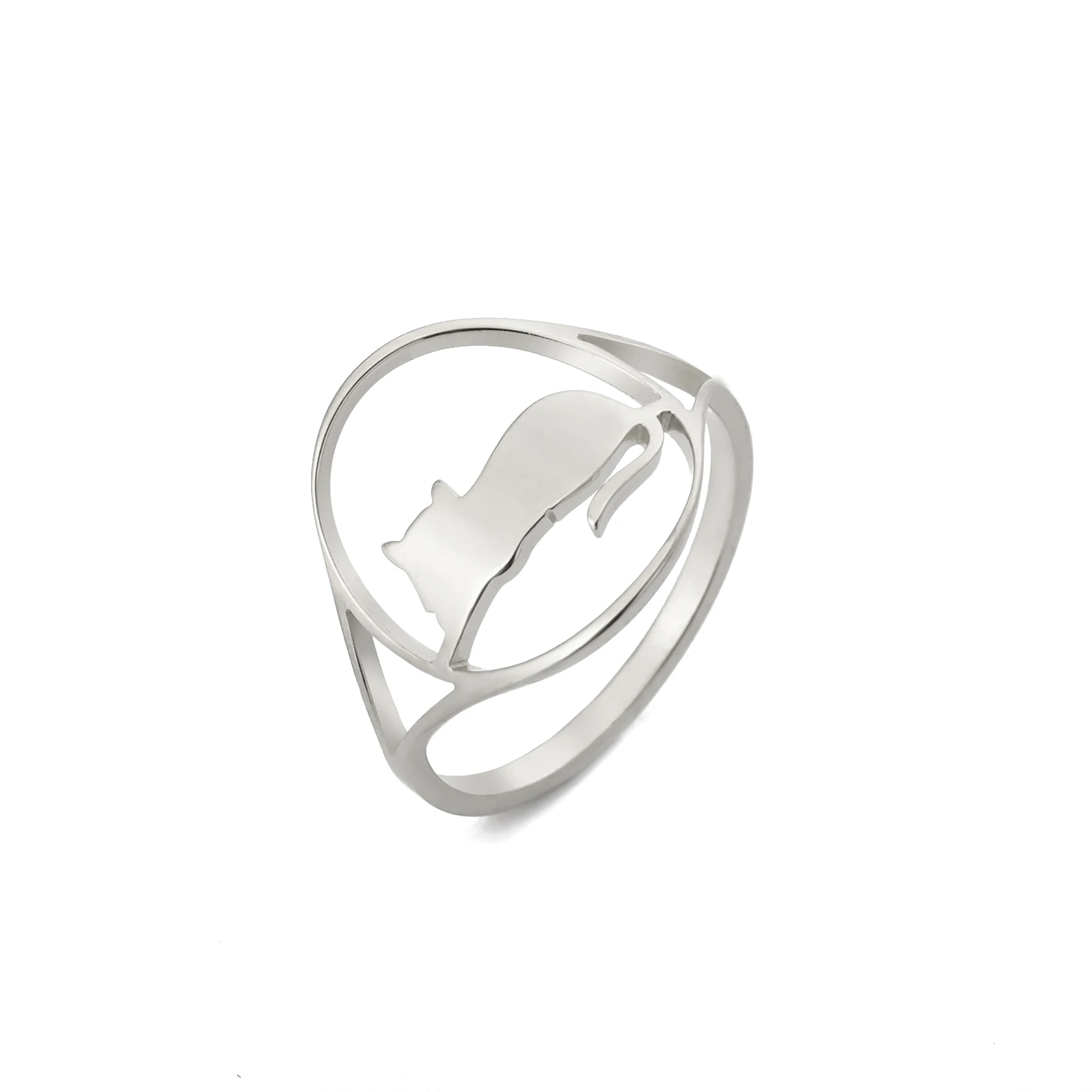 Kkjoy Mode niedlich Edelstahl Gold Farbe Hund Fingerringe Katzen ring für Frauen minimalist ischen Accessoires Schmuck Geschenk Großhandel – Detail 33