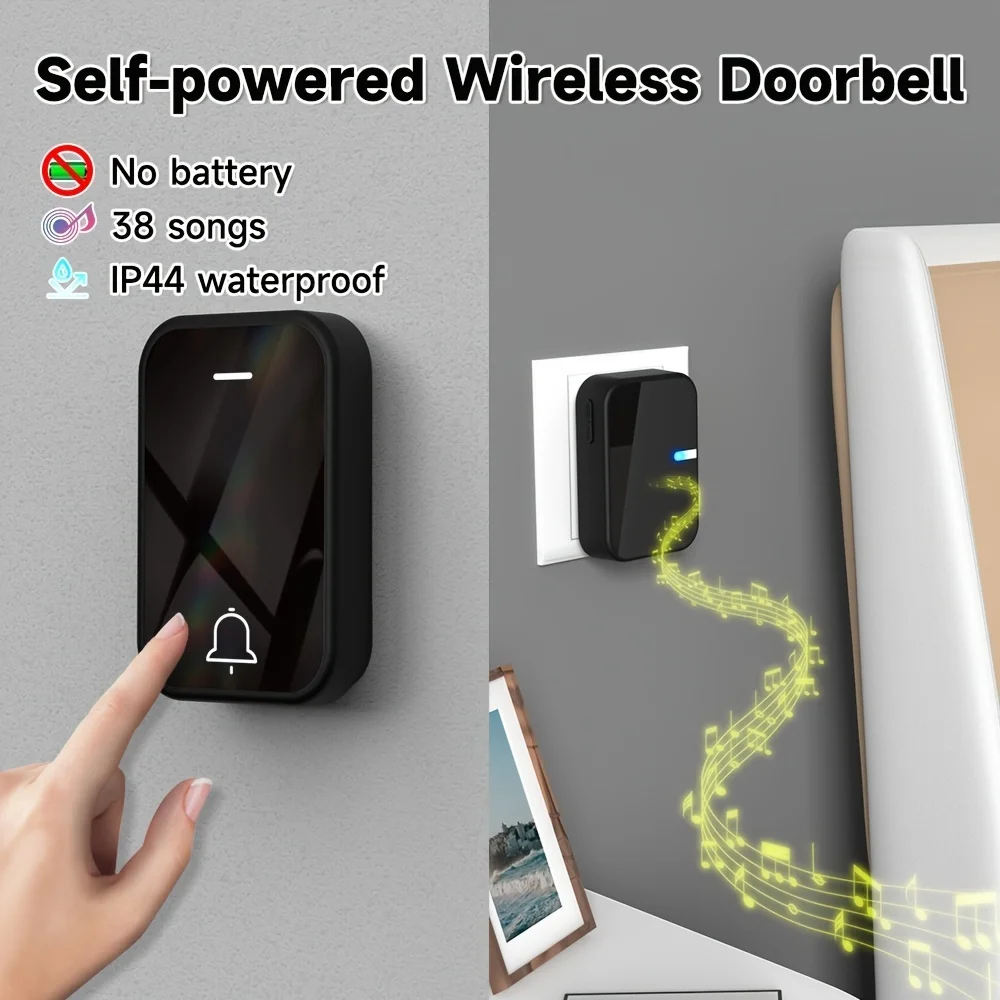 Acrylic Decoration Kinetic Energy Door Bell Household Waterproof Wireless Electronic Doorbell Does Not Require Batteries
