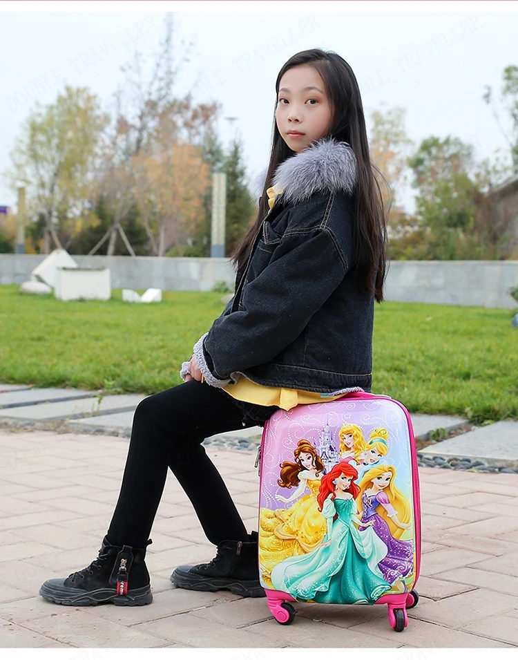 18 Inch Disney Travel Suitcase With Wheels Cartoon Luggage Travel Bags For Children