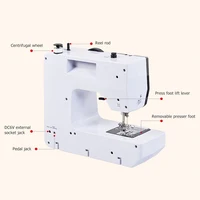 Portable Sewing Machine for BeginnersSmall Home Electric Repair Kit with 12 Stitch Presser Foot Pedal White 2