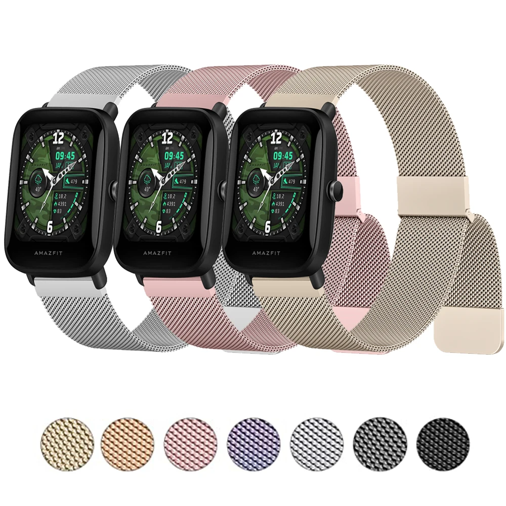 

20mm Metal Magnetic Strap For Amazfit GTS 4 2 Mini/ GTS 3 4 2 2e Band Bracelet For Amazfit Bip 3 Pro/Bip U Pro/Bip S lite Strap