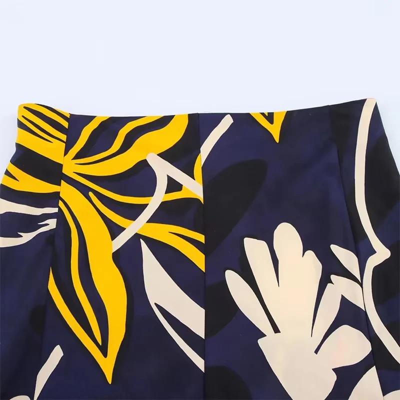 Asymmetrical Hem Long Skirts For Women Fashion 2025 New Printed Elegant Midi Skirt Temperament A Line Chic Party Skirts