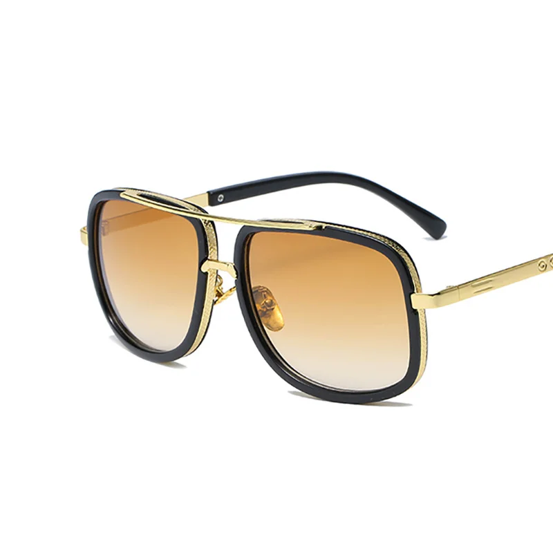2024 European and American New Fashion Large Frame Sunglasses Double Beam Trendy Sunglasses Beach Outdoor Street Photo Sunglasses_voghion.com