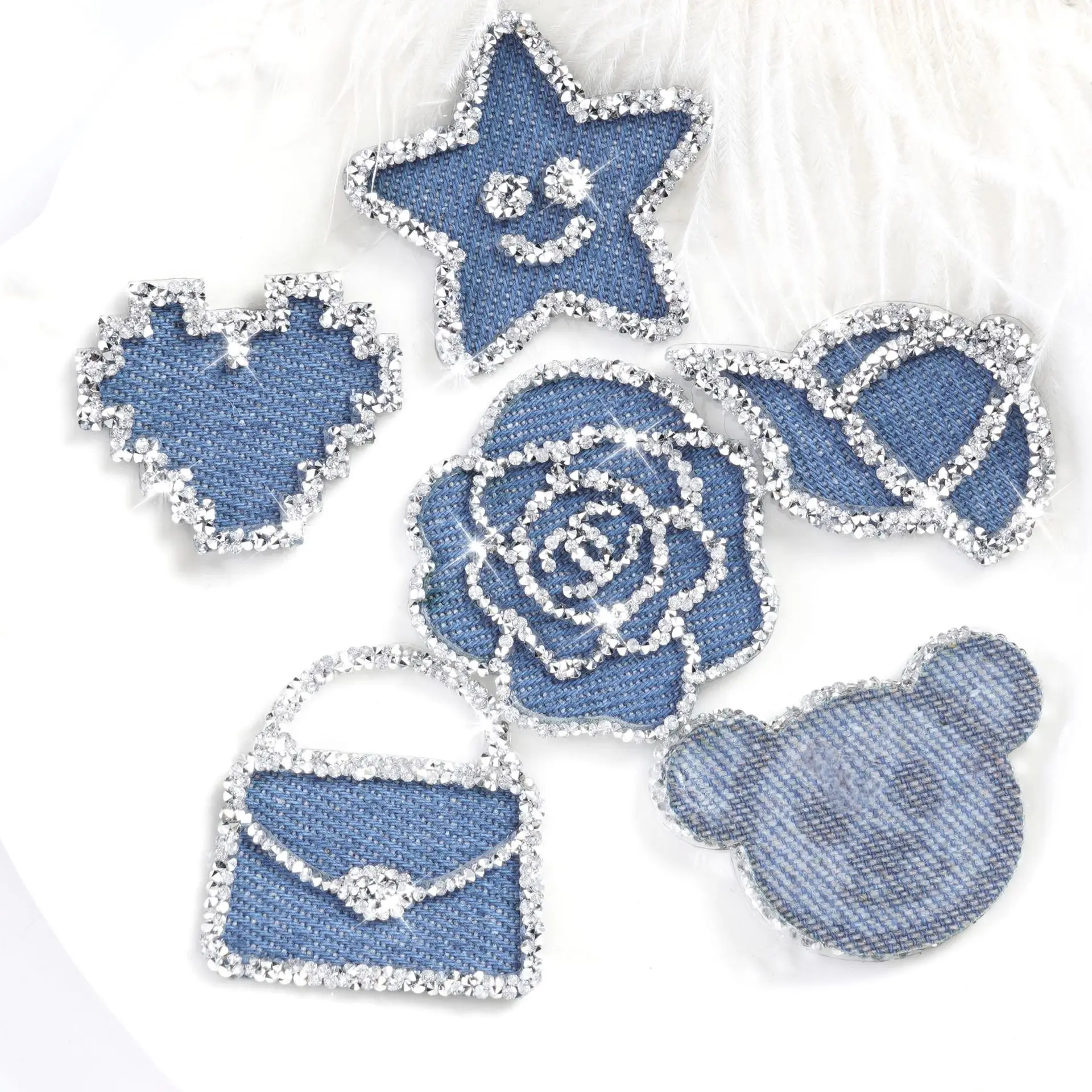 Description Picture 5 of item1PC Rhinestone Hotfix Appliques Patches Clothing Repair Cowboy Decor Iron on Patches Glitter Patches for Jeans Bags Hat