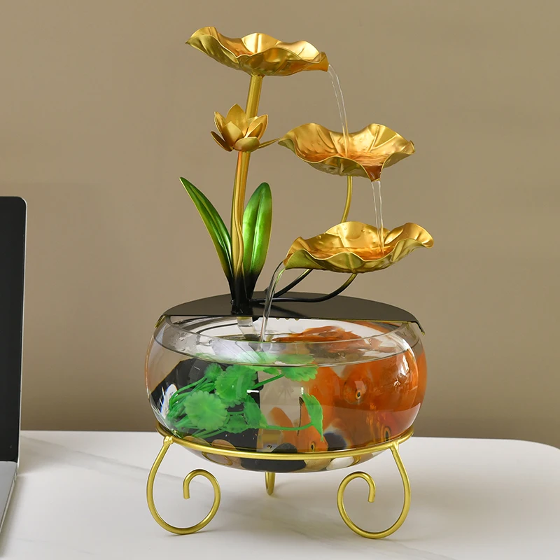 

Fish Tank Flowing Water Ornaments Fortune Furnishings Living Room Desktop Creative Water Circulation Opening Decoration Gift