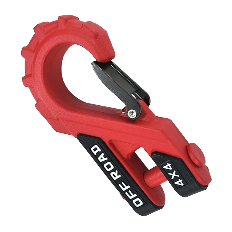 3/8" Winch Hook Heavy Duty Max 20 Ton Forged Steel Rubber Protector Winch Tow Clevis Slipfor Synthetic Rope Cable ATV car winch hook