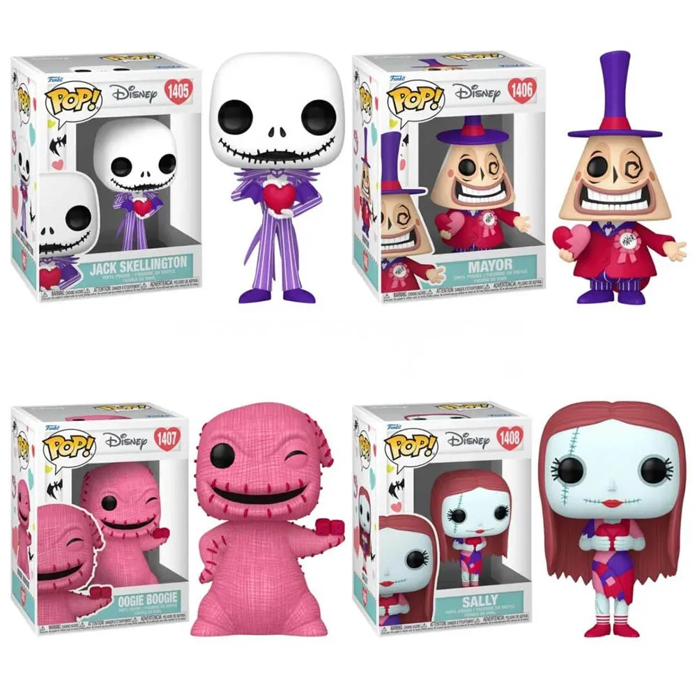 Funko Pop Disney Jack Skellington #1405 Mayor #1406 Oogie Boogie #1407 Sally #1408 Vinyl Action Figures Bambole Regalo Per Bambini