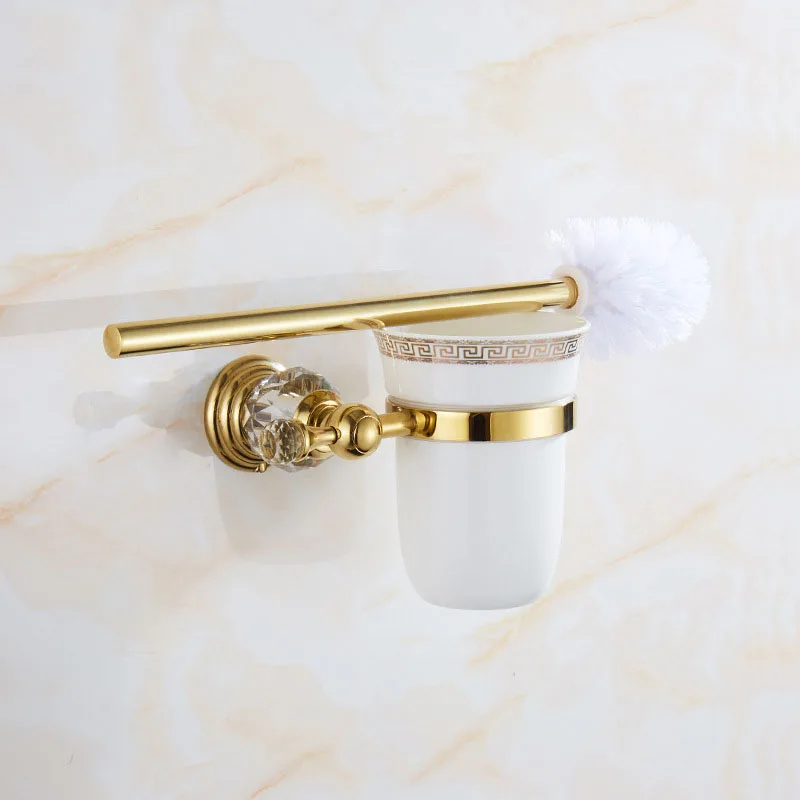 Toilet Brush Holder Square Design Bathroom Accessories Wall Mounted Matte Black Stainless Steel Bathroom Toilet Brush Holder with Brush