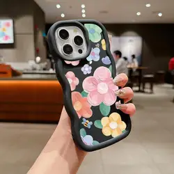 Korean Oil Painting Flower Phone Case - Candy Color Soft Wave Back Cover for MOTO EDGE40 NEO 5G (S13277)