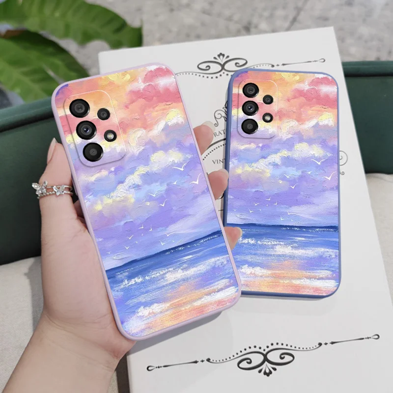 Sky-Inspired Artistic Phone Case - Elegant Blue Cloudy Design Cover