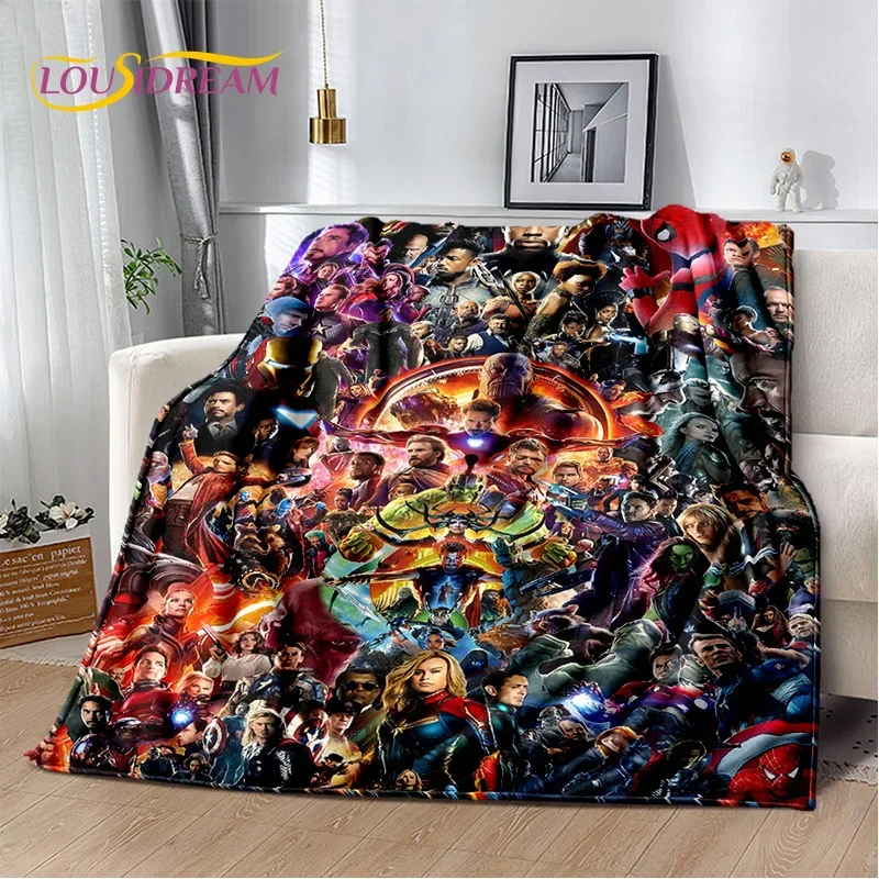 Superhero Marvel Avengers Spider Man Cartoon Soft Flannel Blanket for Beds Bedroom Sofa Picnic,Throw Blanket for Cover Kids Gift 2